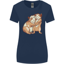 Guinea Pigs Hugging Womens Wider Cut T-Shirt Navy Blue