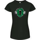 Guiness Ripped Top Funny Alcohol Beer Womens Petite Cut T-Shirt Black