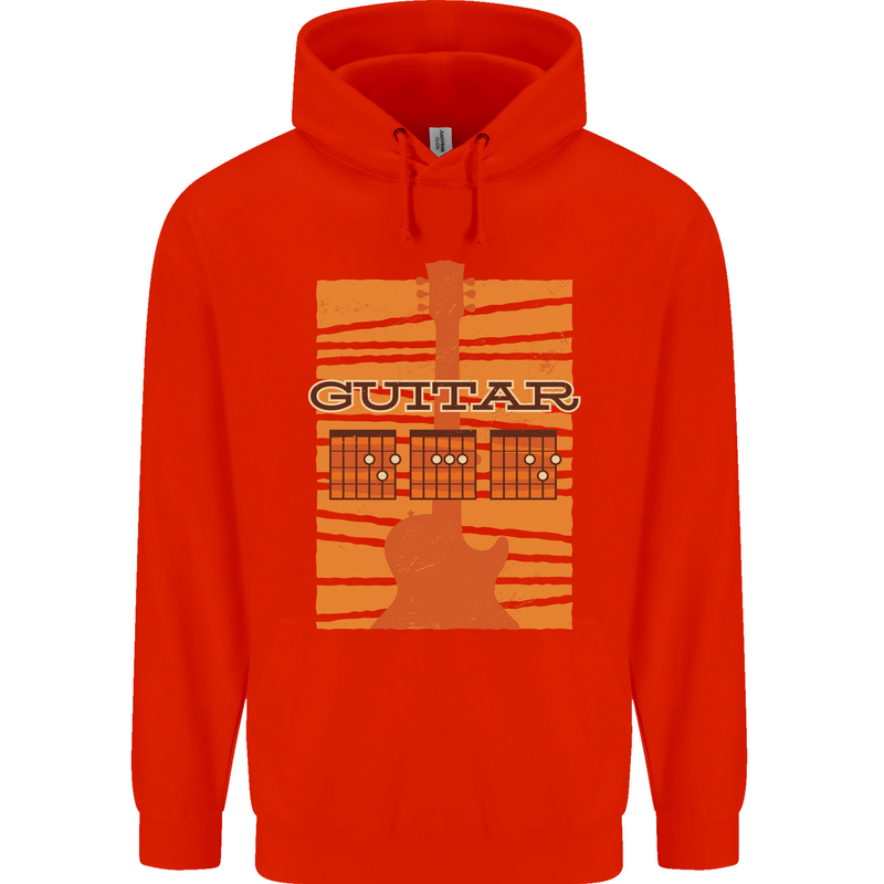 Guitar Bass Electric Acoustic Player Music Childrens Kids Hoodie Bright Red