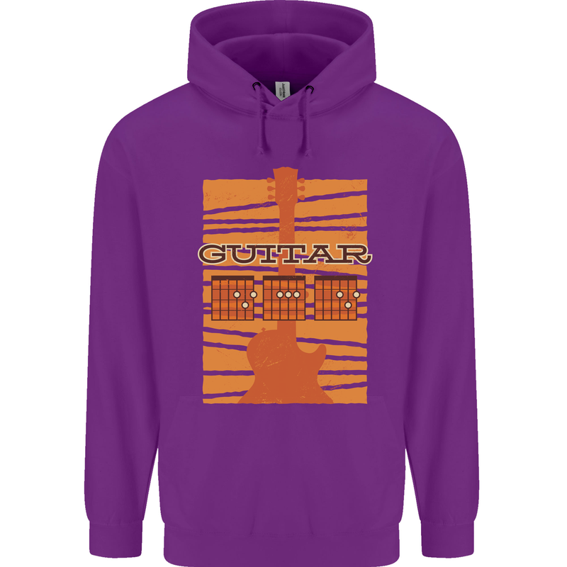 Guitar Bass Electric Acoustic Player Music Childrens Kids Hoodie Purple