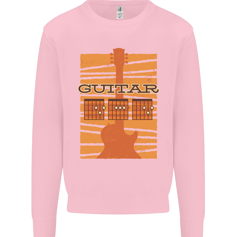 Guitar Bass Electric Acoustic Player Music Kids Sweatshirt Jumper Light Pink