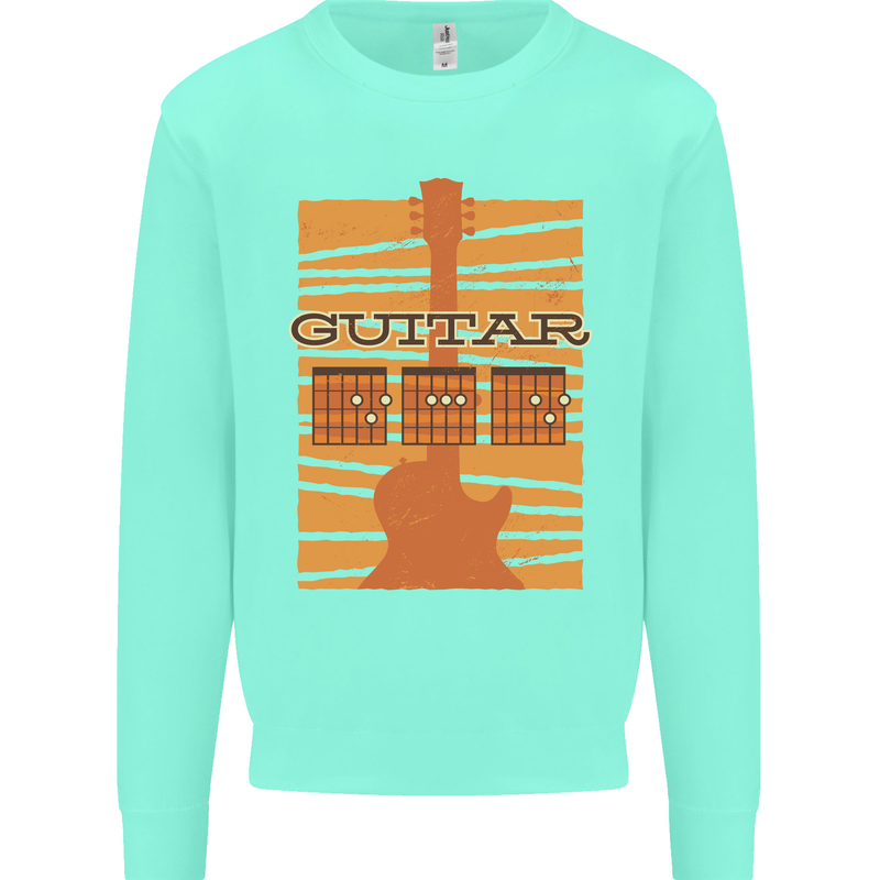 Guitar Bass Electric Acoustic Player Music Kids Sweatshirt Jumper Peppermint