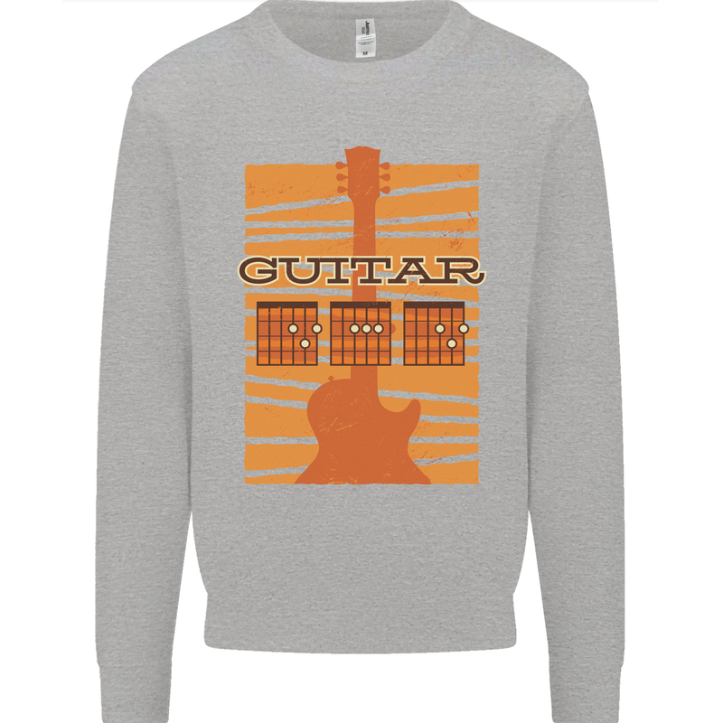 Guitar Bass Electric Acoustic Player Music Kids Sweatshirt Jumper Sports Grey