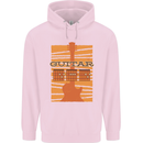 Guitar Bass Electric Acoustic Player Music Mens 80% Cotton Hoodie Light Pink