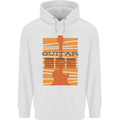Guitar Bass Electric Acoustic Player Music Mens 80% Cotton Hoodie White