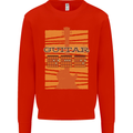 Guitar Bass Electric Acoustic Player Music Mens Sweatshirt Jumper Bright Red