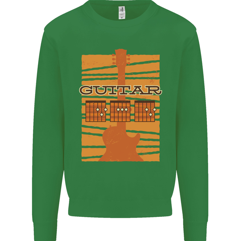 Guitar Bass Electric Acoustic Player Music Mens Sweatshirt Jumper Irish Green