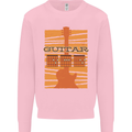 Guitar Bass Electric Acoustic Player Music Mens Sweatshirt Jumper Light Pink