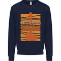 Guitar Bass Electric Acoustic Player Music Mens Sweatshirt Jumper Navy Blue