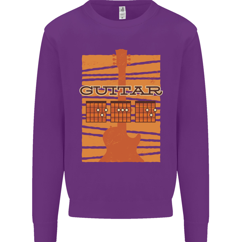 Guitar Bass Electric Acoustic Player Music Mens Sweatshirt Jumper Purple