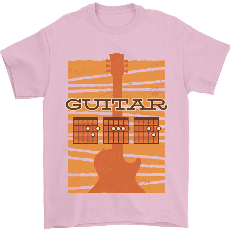 Guitar Bass Electric Acoustic Player Music Mens T-Shirt Cotton Gildan Light Pink