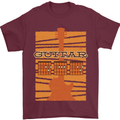Guitar Bass Electric Acoustic Player Music Mens T-Shirt Cotton Gildan Maroon