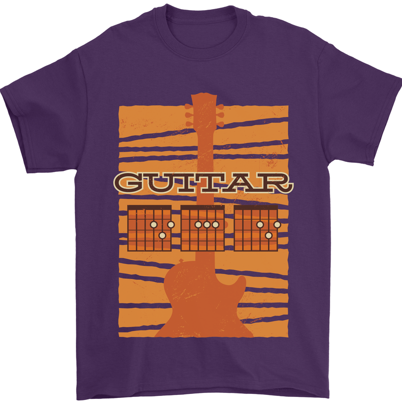 Guitar Bass Electric Acoustic Player Music Mens T-Shirt Cotton Gildan Purple