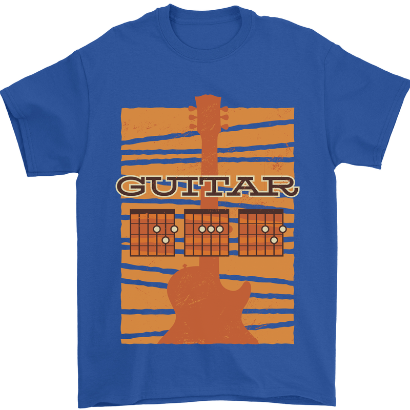 Guitar Bass Electric Acoustic Player Music Mens T-Shirt Cotton Gildan Royal Blue