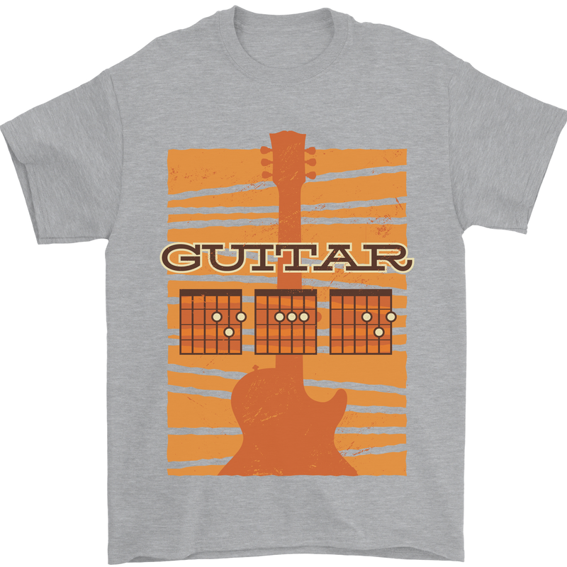 Guitar Bass Electric Acoustic Player Music Mens T-Shirt Cotton Gildan Sports Grey
