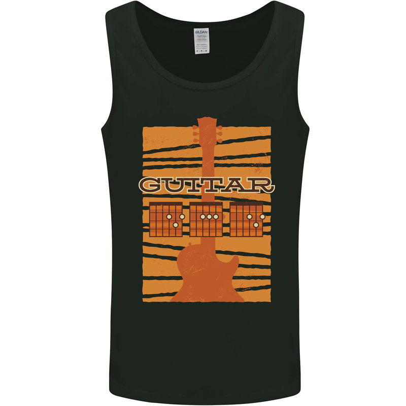 Guitar Bass Electric Acoustic Player Music Mens Vest Tank Top Black