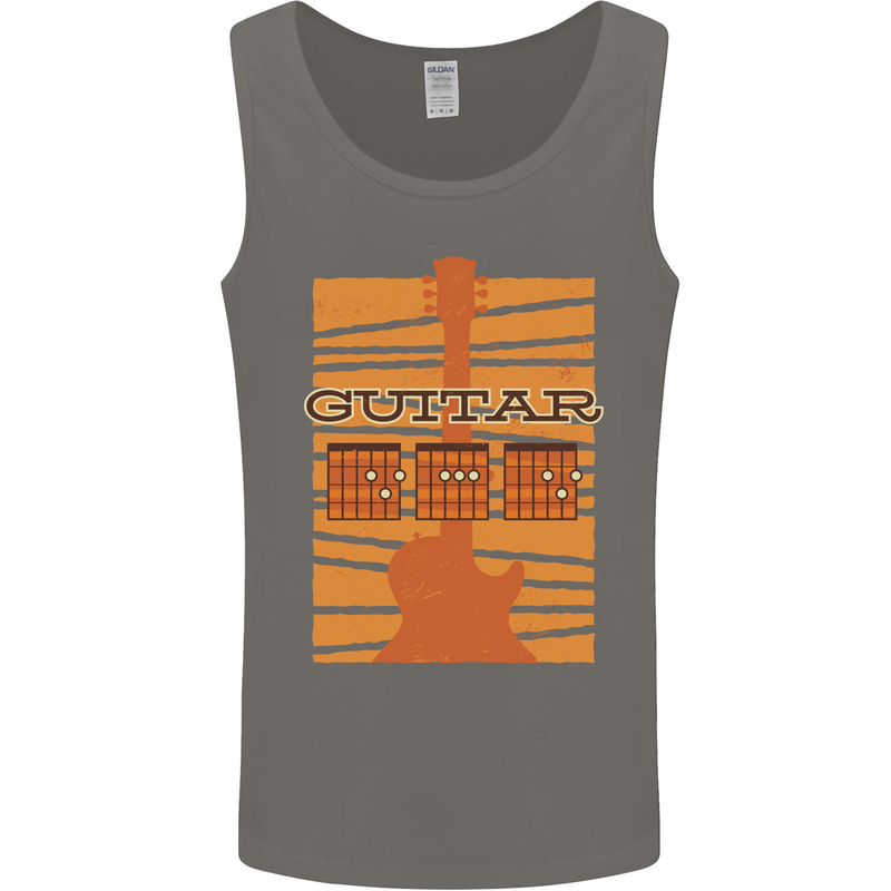 Guitar Bass Electric Acoustic Player Music Mens Vest Tank Top Charcoal