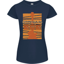 Guitar Bass Electric Acoustic Player Music Womens Petite Cut T-Shirt Navy Blue