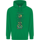 Guitar Beach Acoustic Holiday Surfing Music Mens 80% Cotton Hoodie Irish Green