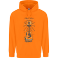 Guitar Beach Acoustic Holiday Surfing Music Mens 80% Cotton Hoodie Orange