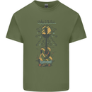Guitar Beach Acoustic Holiday Surfing Music Mens Cotton T-Shirt Tee Top Military Green