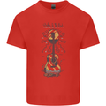 Guitar Beach Acoustic Holiday Surfing Music Mens Cotton T-Shirt Tee Top Red