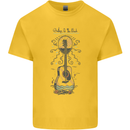 Guitar Beach Acoustic Holiday Surfing Music Mens Cotton T-Shirt Tee Top Yellow