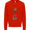 Guitar Beach Acoustic Holiday Surfing Music Mens Sweatshirt Jumper Bright Red