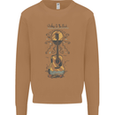 Guitar Beach Acoustic Holiday Surfing Music Mens Sweatshirt Jumper Caramel Latte