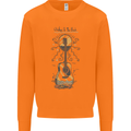 Guitar Beach Acoustic Holiday Surfing Music Mens Sweatshirt Jumper Orange