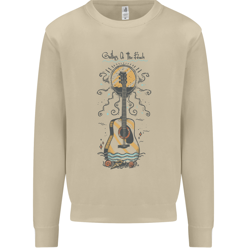 Guitar Beach Acoustic Holiday Surfing Music Mens Sweatshirt Jumper Sand