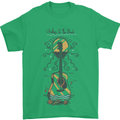 Guitar Beach Acoustic Holiday Surfing Music Mens T-Shirt Cotton Gildan Irish Green