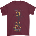 Guitar Beach Acoustic Holiday Surfing Music Mens T-Shirt Cotton Gildan Maroon