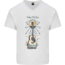 Guitar Beach Acoustic Holiday Surfing Music Mens V-Neck Cotton T-Shirt White