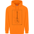 Guitar Blueprint Guitarist Electric Childrens Kids Hoodie Orange