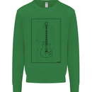 Guitar Blueprint Guitarist Electric Kids Sweatshirt Jumper Irish Green