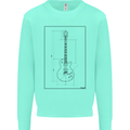 Guitar Blueprint Guitarist Electric Kids Sweatshirt Jumper Peppermint