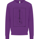 Guitar Blueprint Guitarist Electric Kids Sweatshirt Jumper Purple