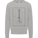 Guitar Blueprint Guitarist Electric Kids Sweatshirt Jumper Sports Grey