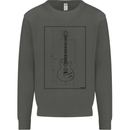 Guitar Blueprint Guitarist Electric Kids Sweatshirt Jumper Storm Grey