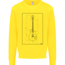 Guitar Blueprint Guitarist Electric Kids Sweatshirt Jumper Yellow