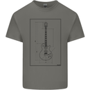 Guitar Blueprint Guitarist Electric Kids T-Shirt Childrens Charcoal