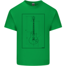 Guitar Blueprint Guitarist Electric Kids T-Shirt Childrens Irish Green