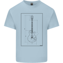 Guitar Blueprint Guitarist Electric Kids T-Shirt Childrens Light Blue