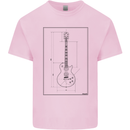 Guitar Blueprint Guitarist Electric Kids T-Shirt Childrens Light Pink