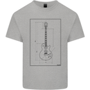 Guitar Blueprint Guitarist Electric Kids T-Shirt Childrens Sports Grey