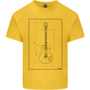 Guitar Blueprint Guitarist Electric Kids T-Shirt Childrens Yellow