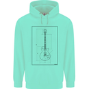 Guitar Blueprint Guitarist Electric Mens 80% Cotton Hoodie Peppermint