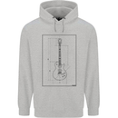 Guitar Blueprint Guitarist Electric Mens 80% Cotton Hoodie Sports Grey