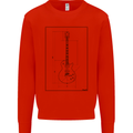 Guitar Blueprint Guitarist Electric Mens Sweatshirt Jumper Bright Red
